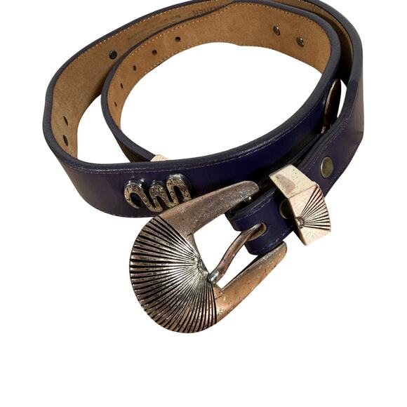 Silver Creek Leegin Purple Leather Western Belt Southwest Concho 30 main image 6